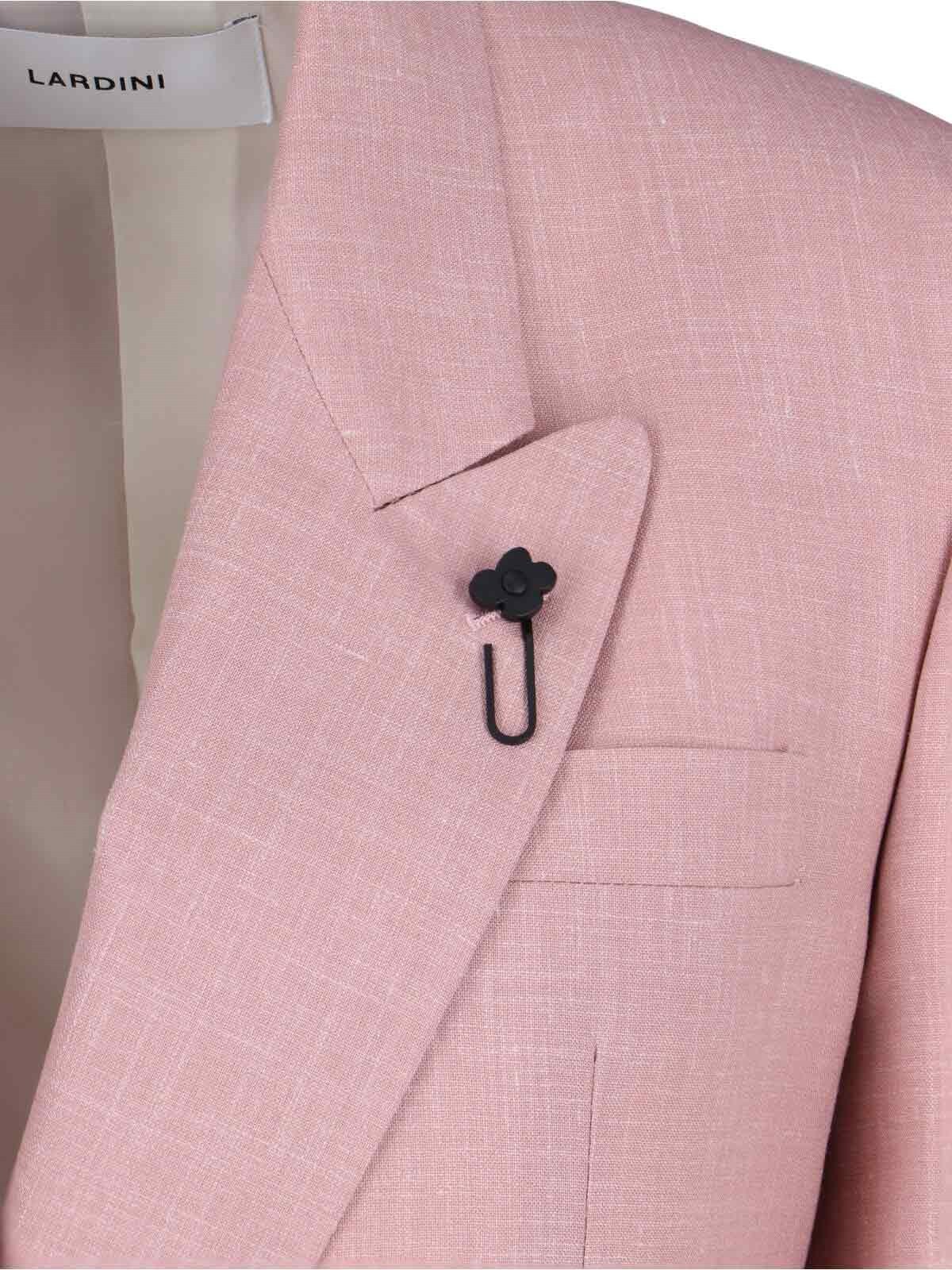 Lardini Long-sleeved Suit Jacket In Pink