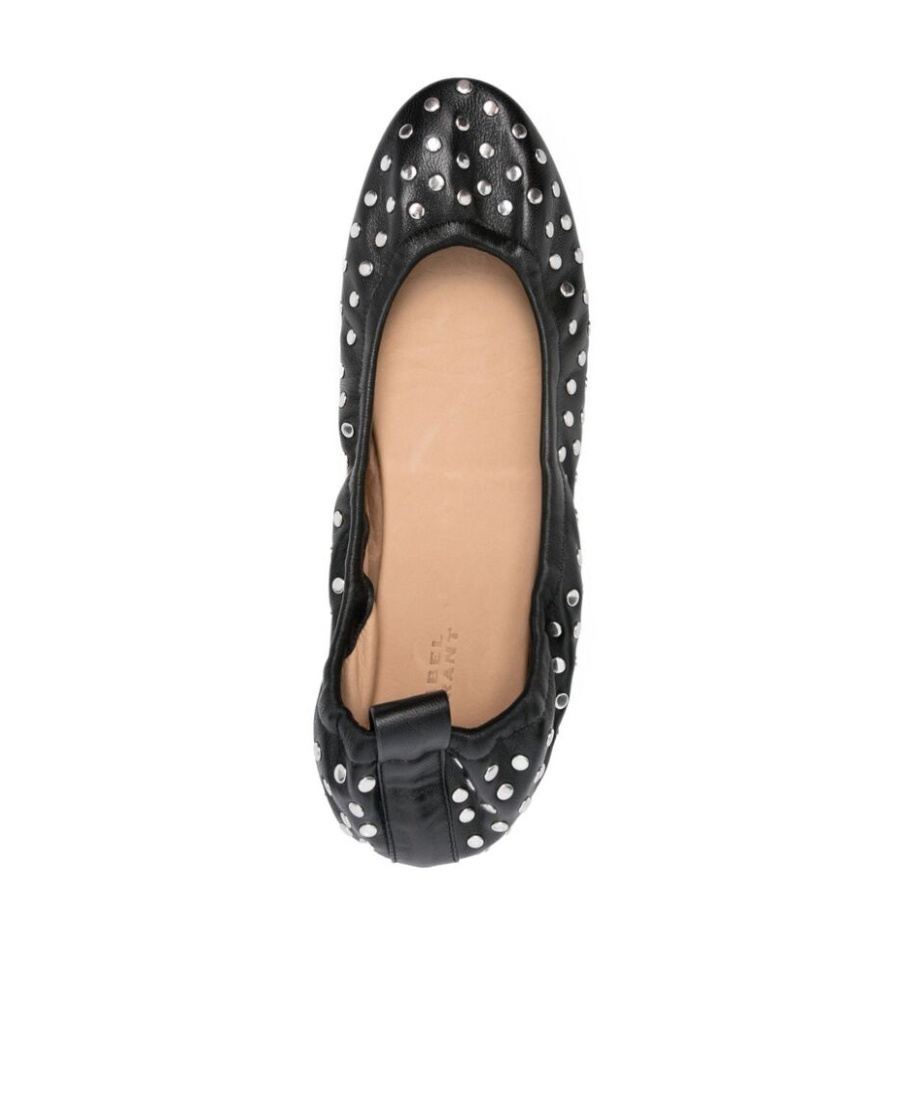 Isabel Marant Belna Studded Leather Ballerina Flats In Black
