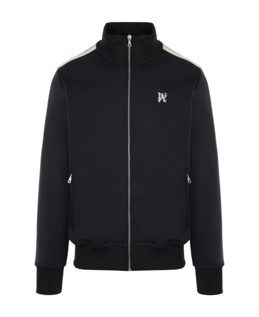 Shop Palm Angels Logo-embroidered Track Jacket In Black