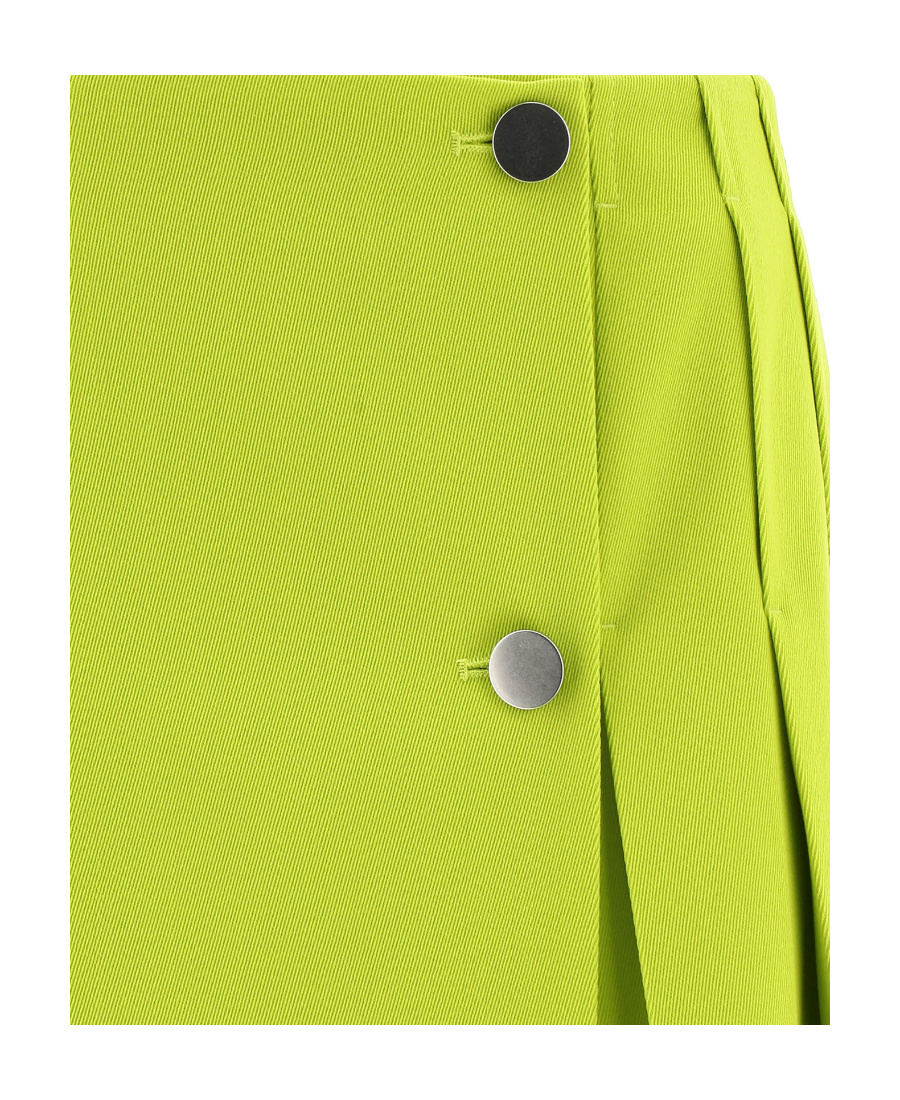 Bottega Veneta Pleated Wool-gabardine Mini Wrap Skirt In Green