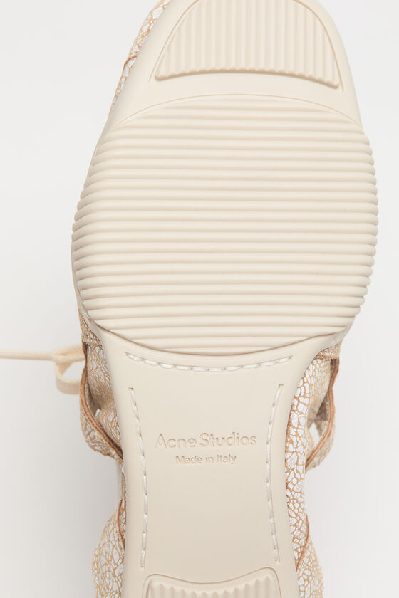Acne Studios Ballerina Lace-up Sneaker With Premium Leather Uppers In Nude