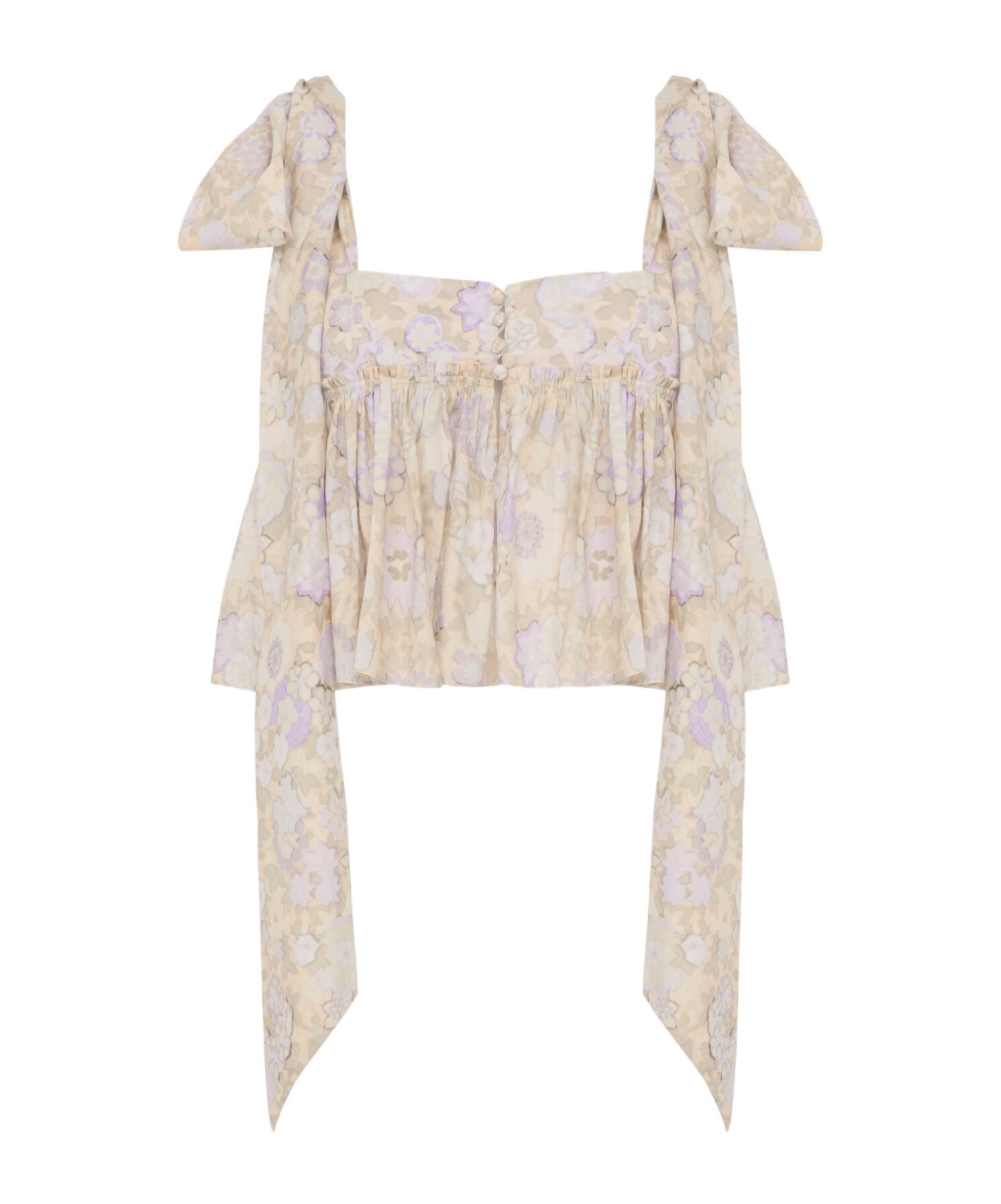 Chloé Lace-up Crop Top In White