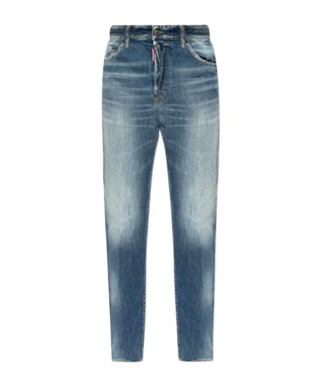 Dsquared2 Layered-effect Straight-leg Jeans In Blue