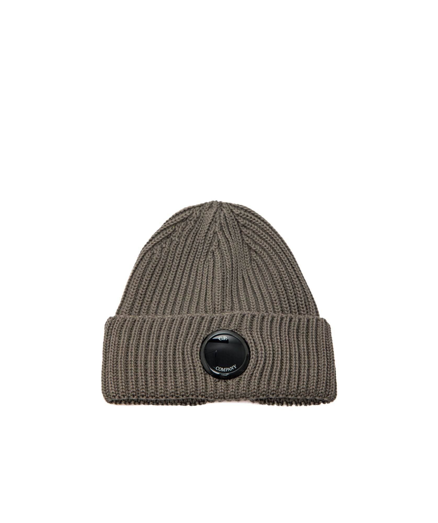 C.p. Company Lens-detail Beanie In Gray
