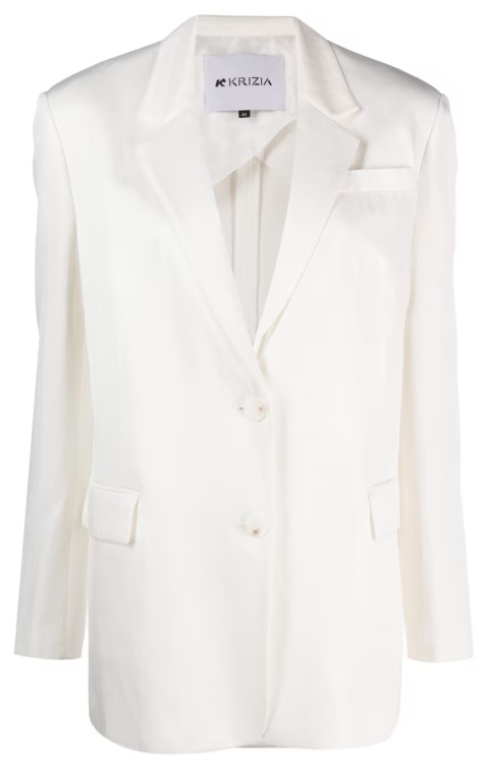 Krizia Long-sleeved Suit Coat In White
