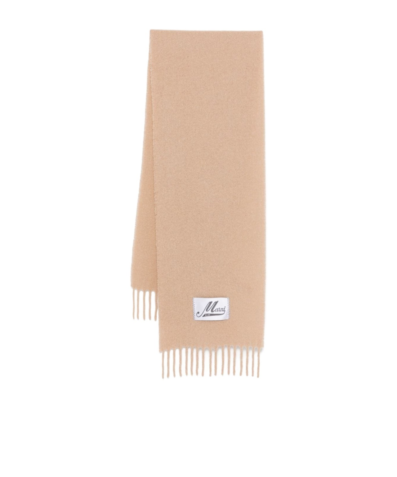 Marni Logo-patch Scarf In Nude