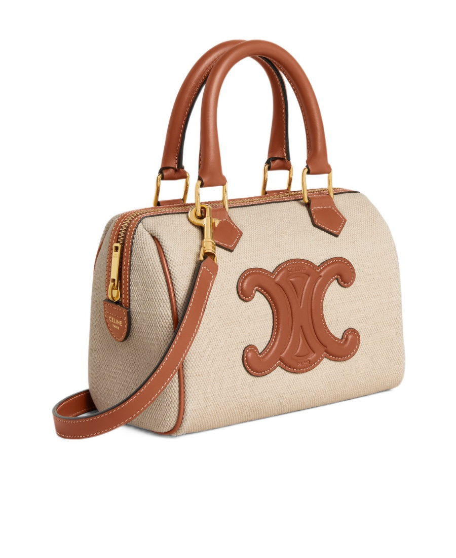 Celine Logo Shoulder Bag In Nude