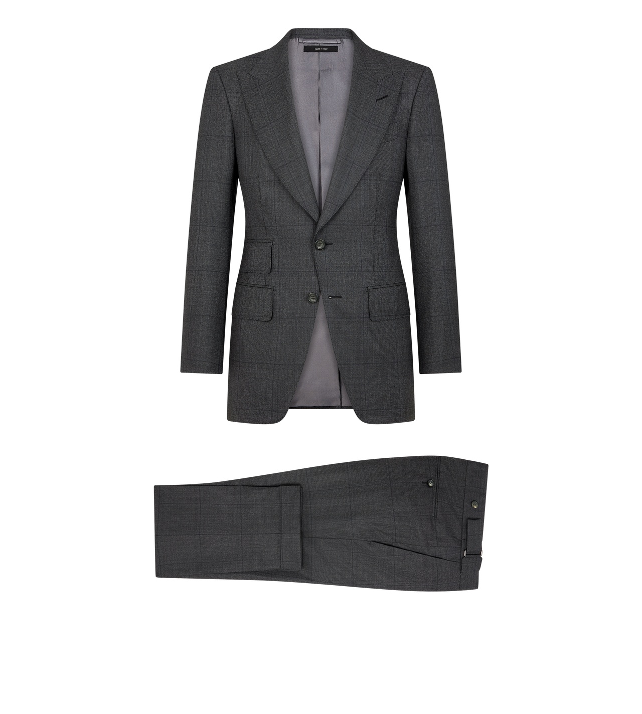 Tom Ford Long-sleeved Coat, Belt Loop Pants, Suit Set In Black