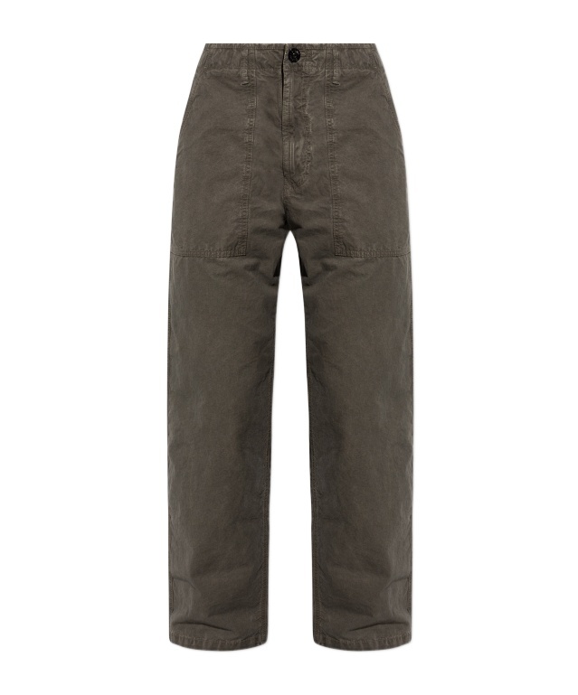 Stone Island Compass-motif Trousers In Black