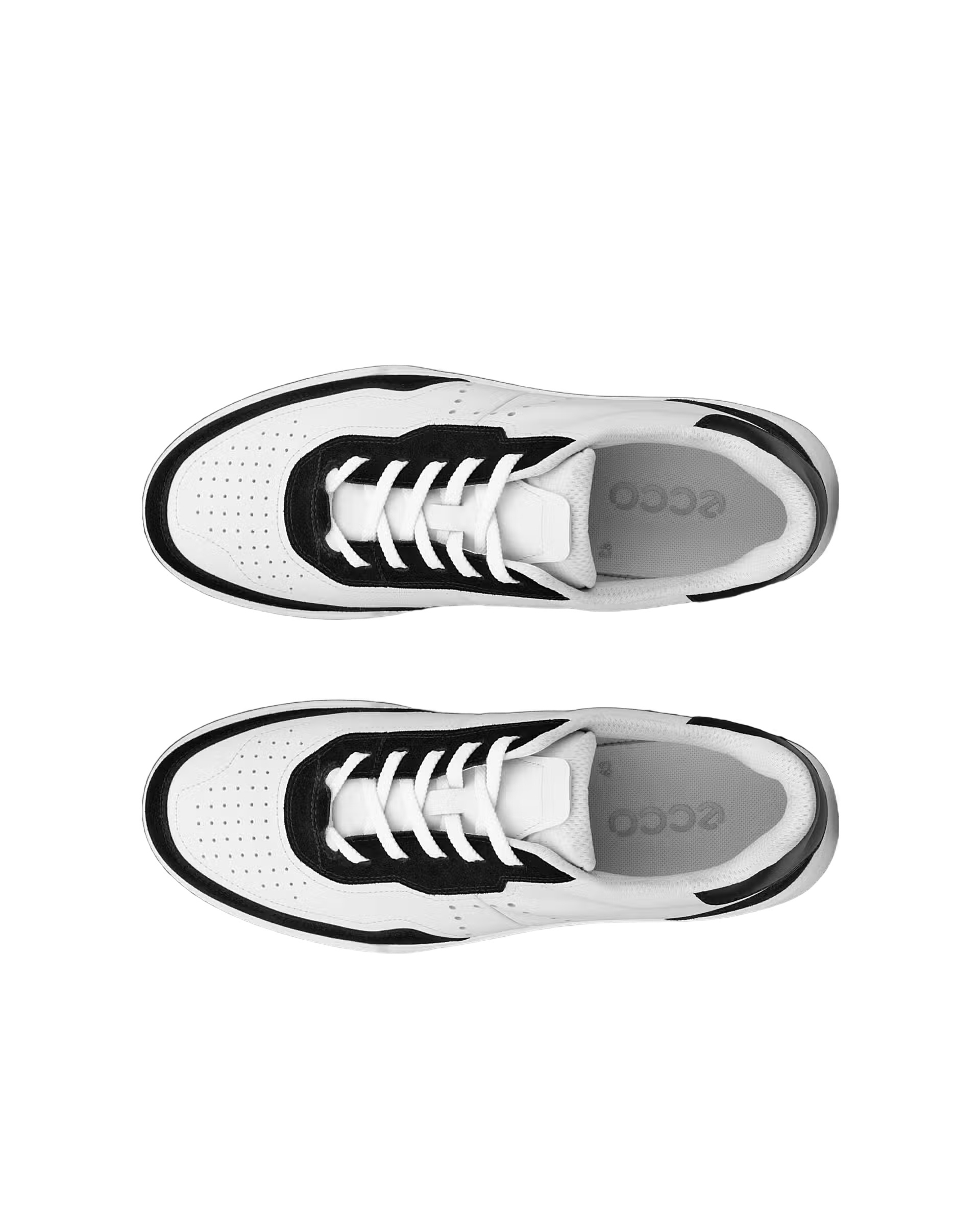 Ecco Round Toe Sneakers In White