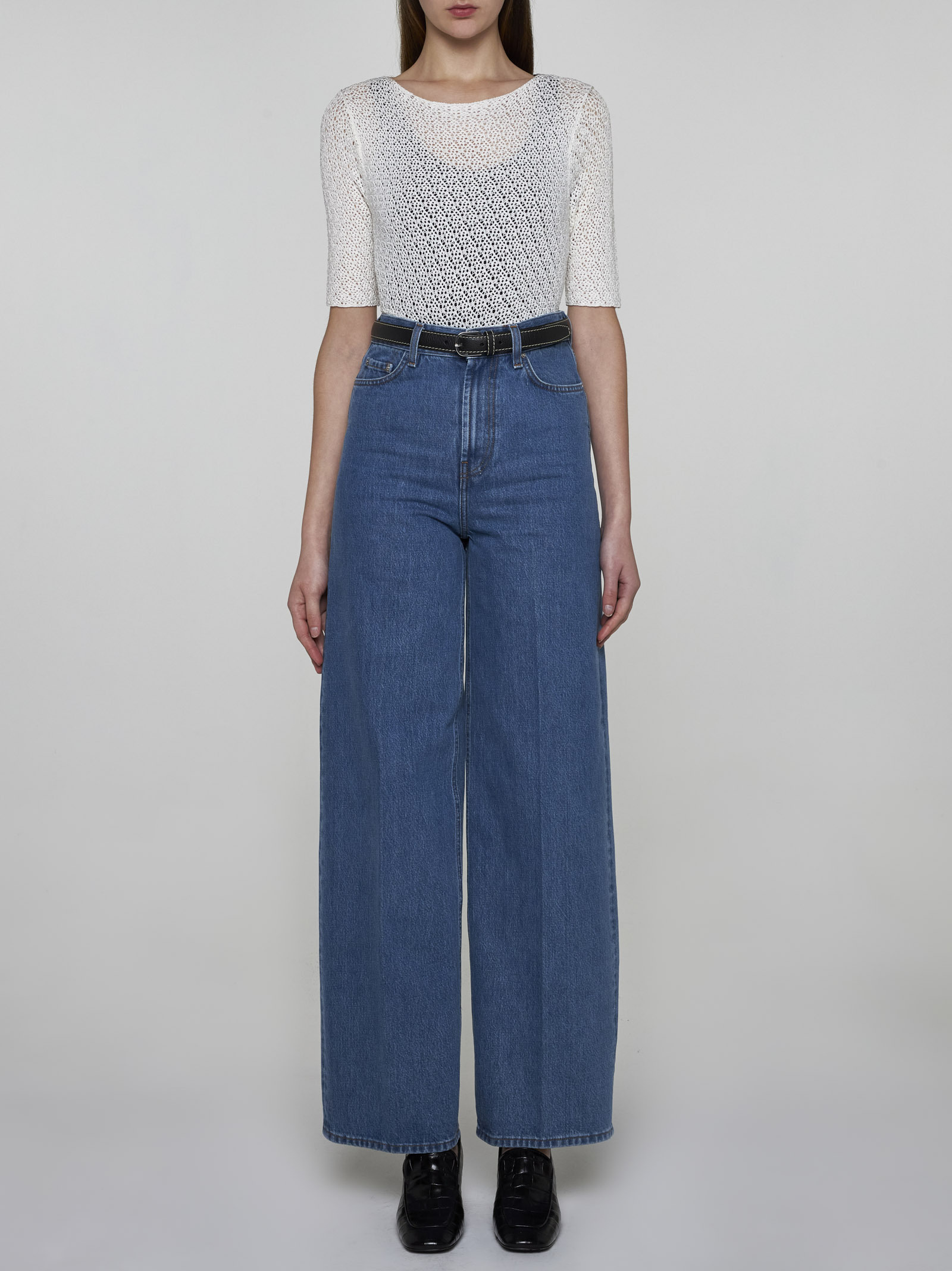 Totême High-waisted Wide-leg Jeans In Blue