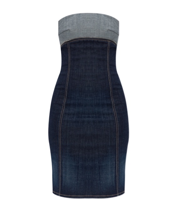 Dsquared2 Upside Denim Mini Dress In Black