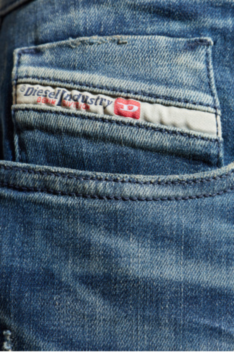 Diesel Drawstring Denim Trousers In Blue