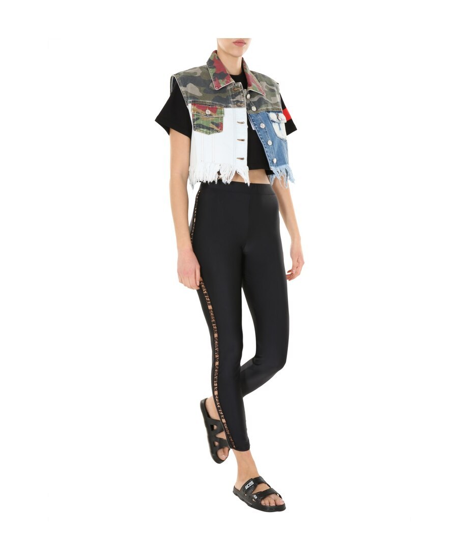 Gcds Patchwork Cropped Vest In Multicolor