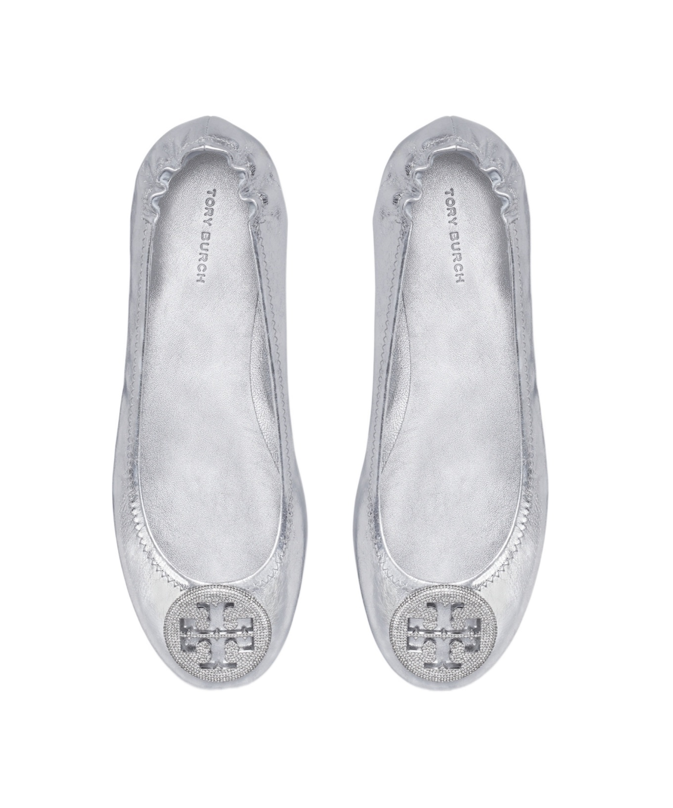 Tory Burch Minnie Travel Ballet Flats In White