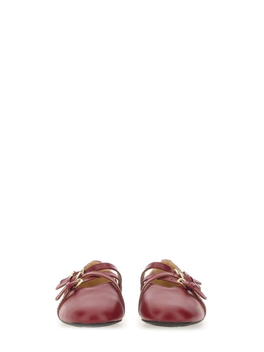 Michael Michael Kors Indy Flex Leather Ballet Flats In Red