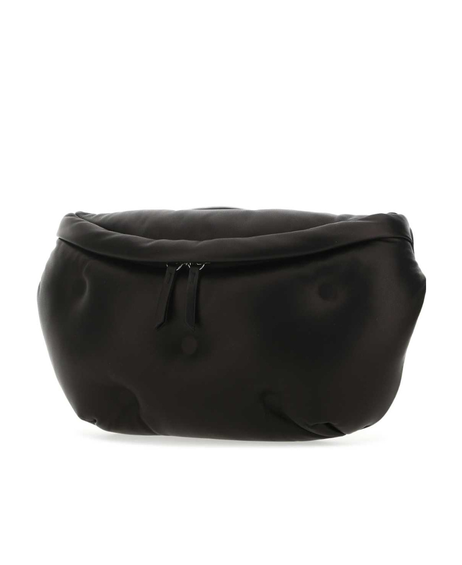 Maison Margiela Logo-patch Leather Belt Bag In Black