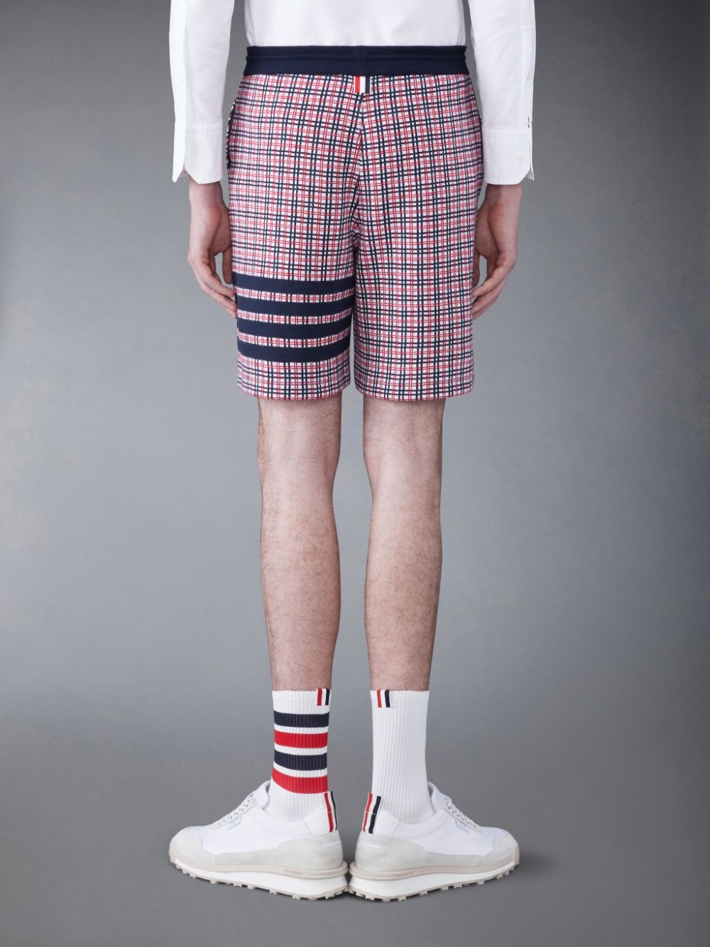 Thom Browne Check 4 Bar Sweat Cotton Shorts In Multicolor