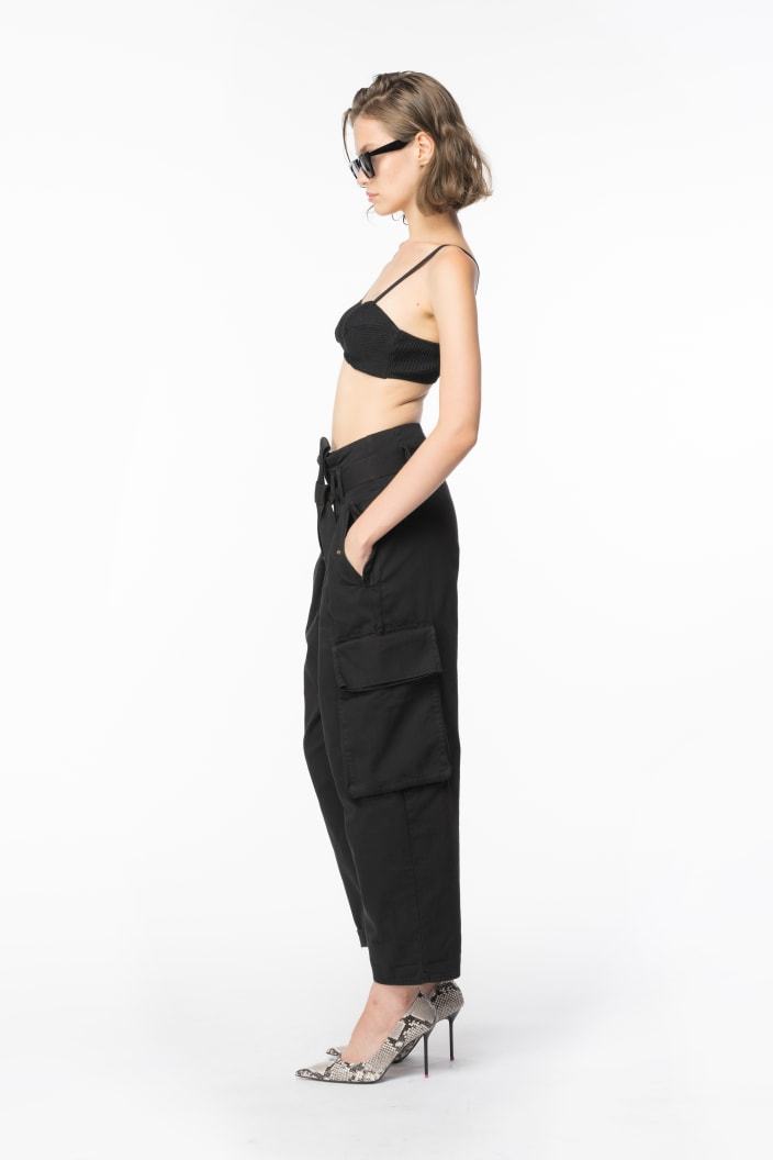 Pinko Ronfare Cargo Trousers In Black