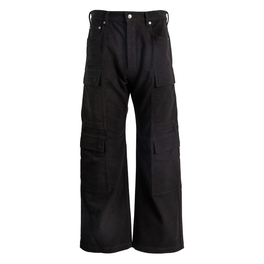 Rick Owens Trousers With Cargo Pockets And Wide Leg In Black