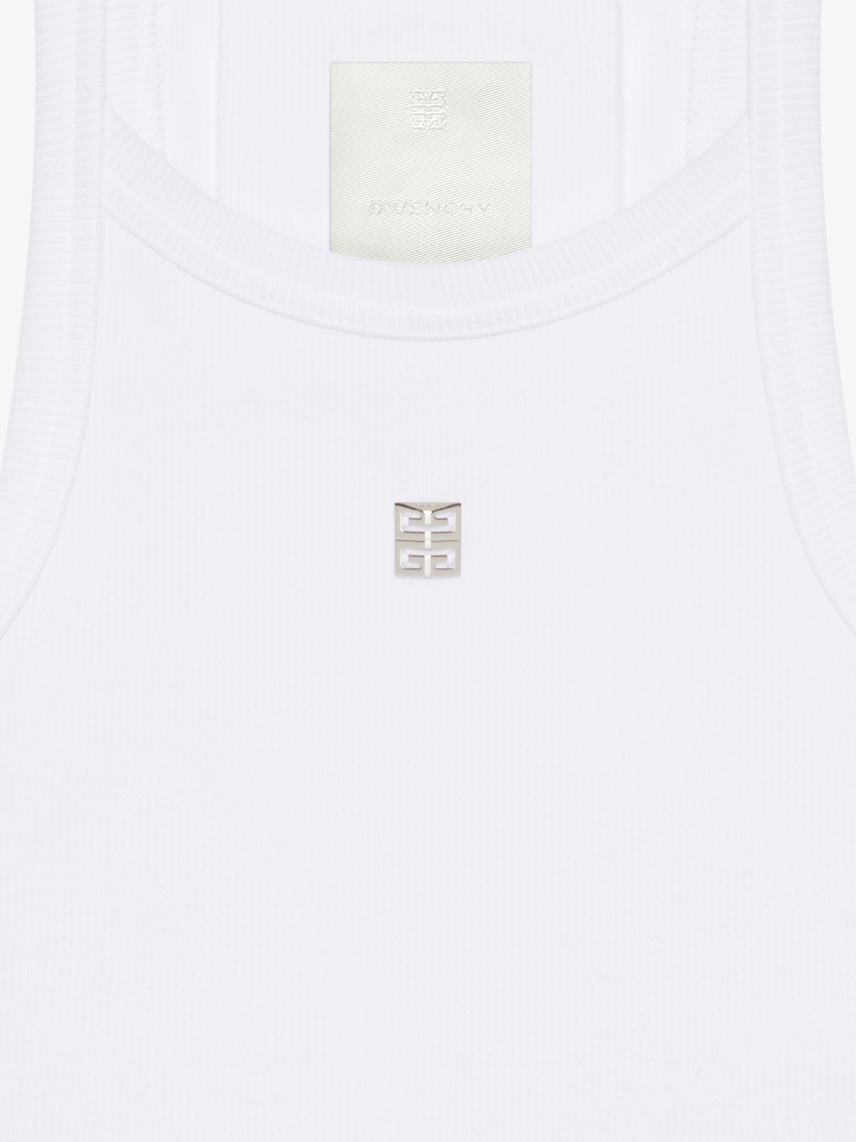 Givenchy Women's Cropped Tank Top In Cotton With 4g Detail In White