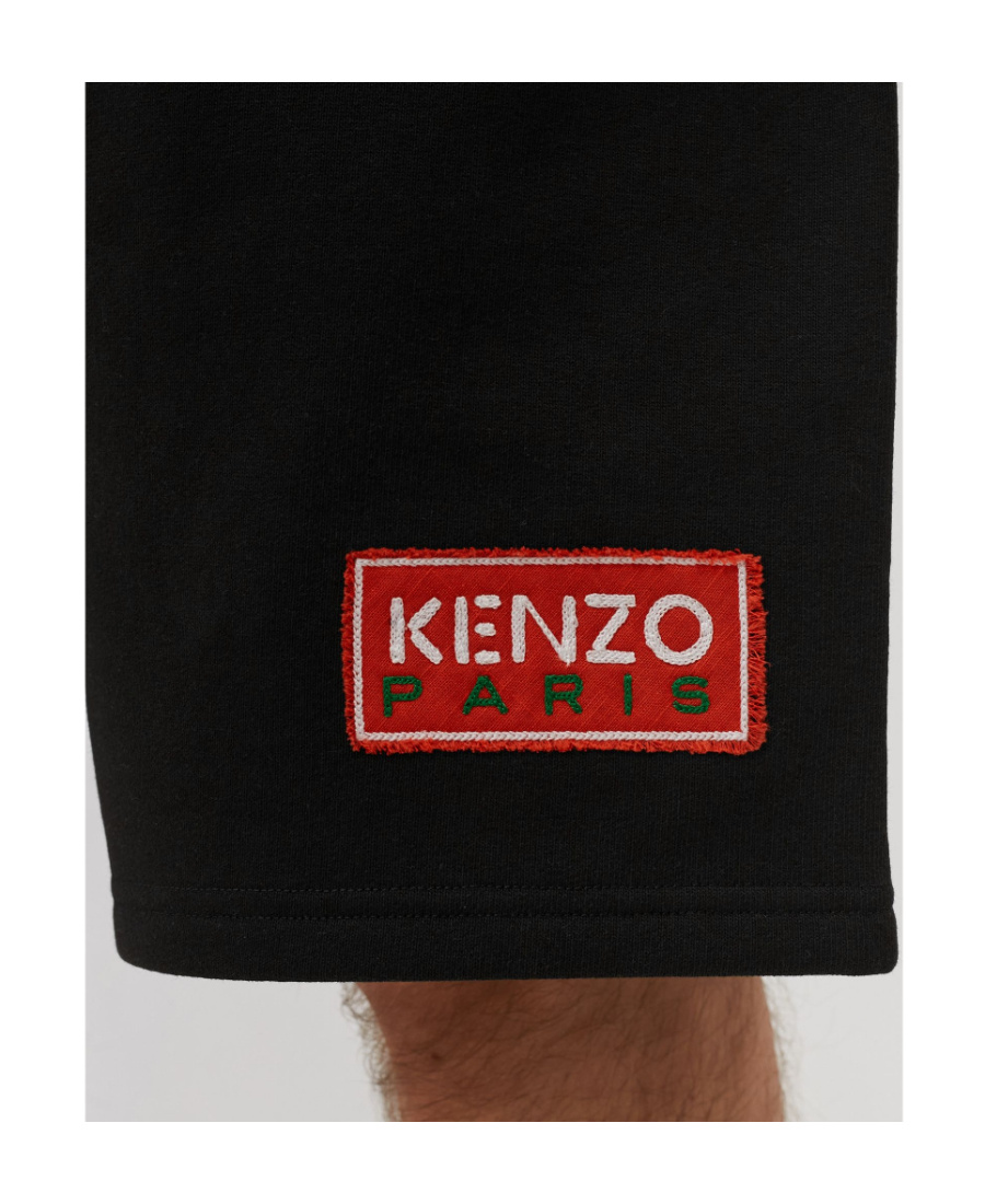 Kenzo Logo-patch Detail Bermuda Shorts In Black
