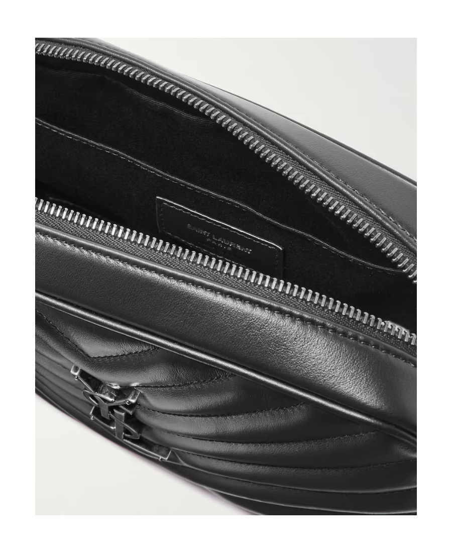 Saint Laurent Logo-plaque Crossbody Bag In Black