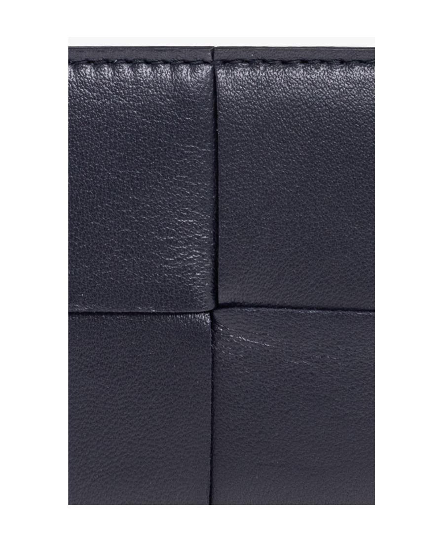 Bottega Veneta Rectangular Design Leather Card Holder In Black