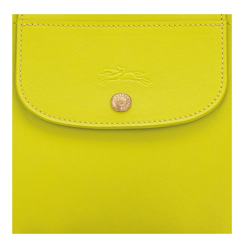 Longchamp Green Handbag With Embossed Logo On The Front And Adjustable And Removable Shoulder Strap In Leather In Kiwifruit Green