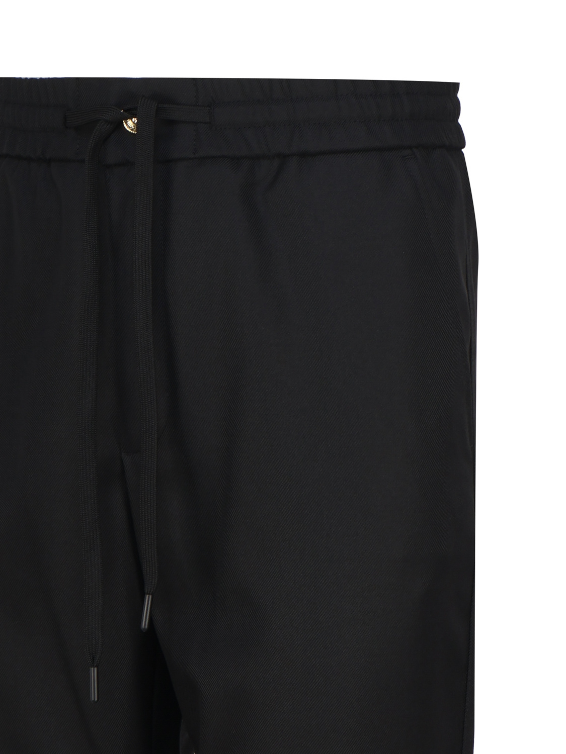 Versace Jeans Logo-patch Drawstring Straight-leg Trousers In Black