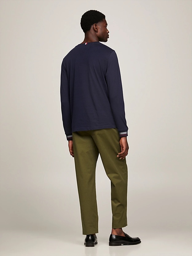 Shop Tommy Hilfiger T-shirt With Round Neck And Long Sleeves In Black