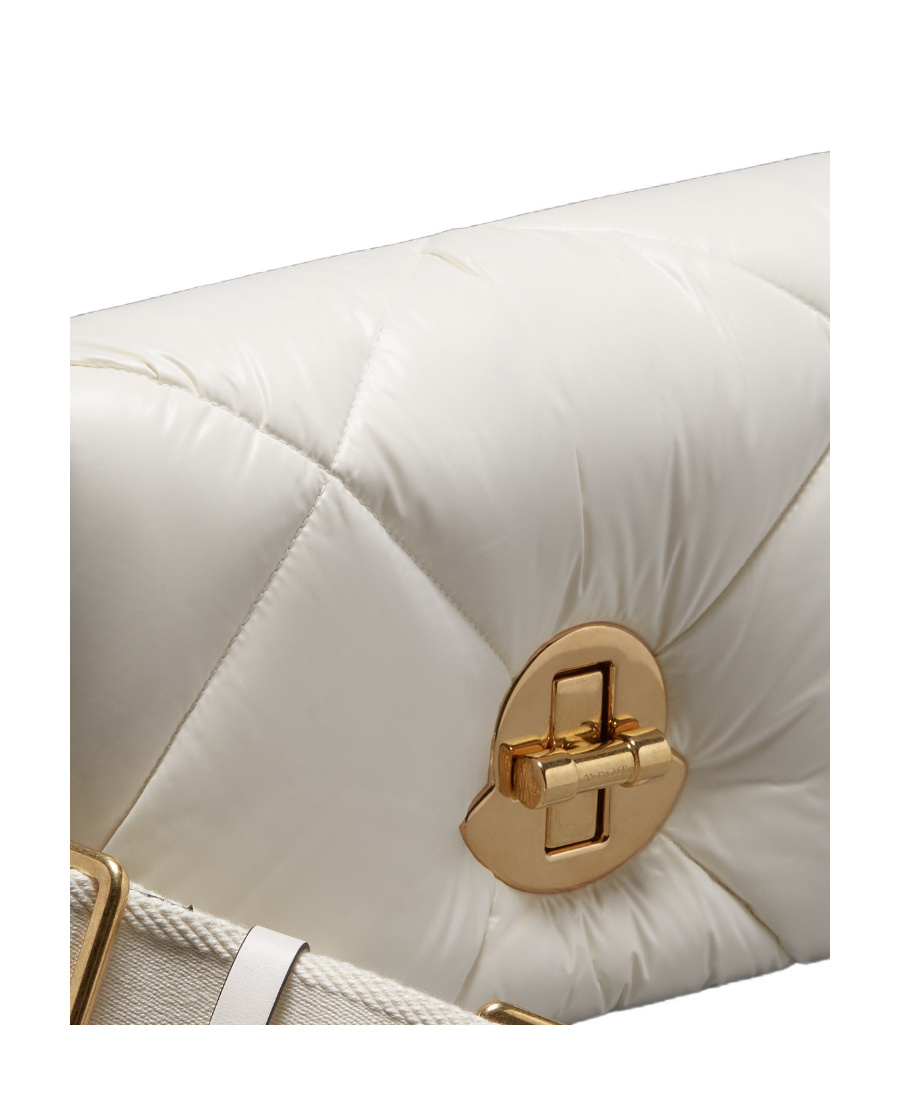 Moncler Puf Quilted Shoulder Bag In White