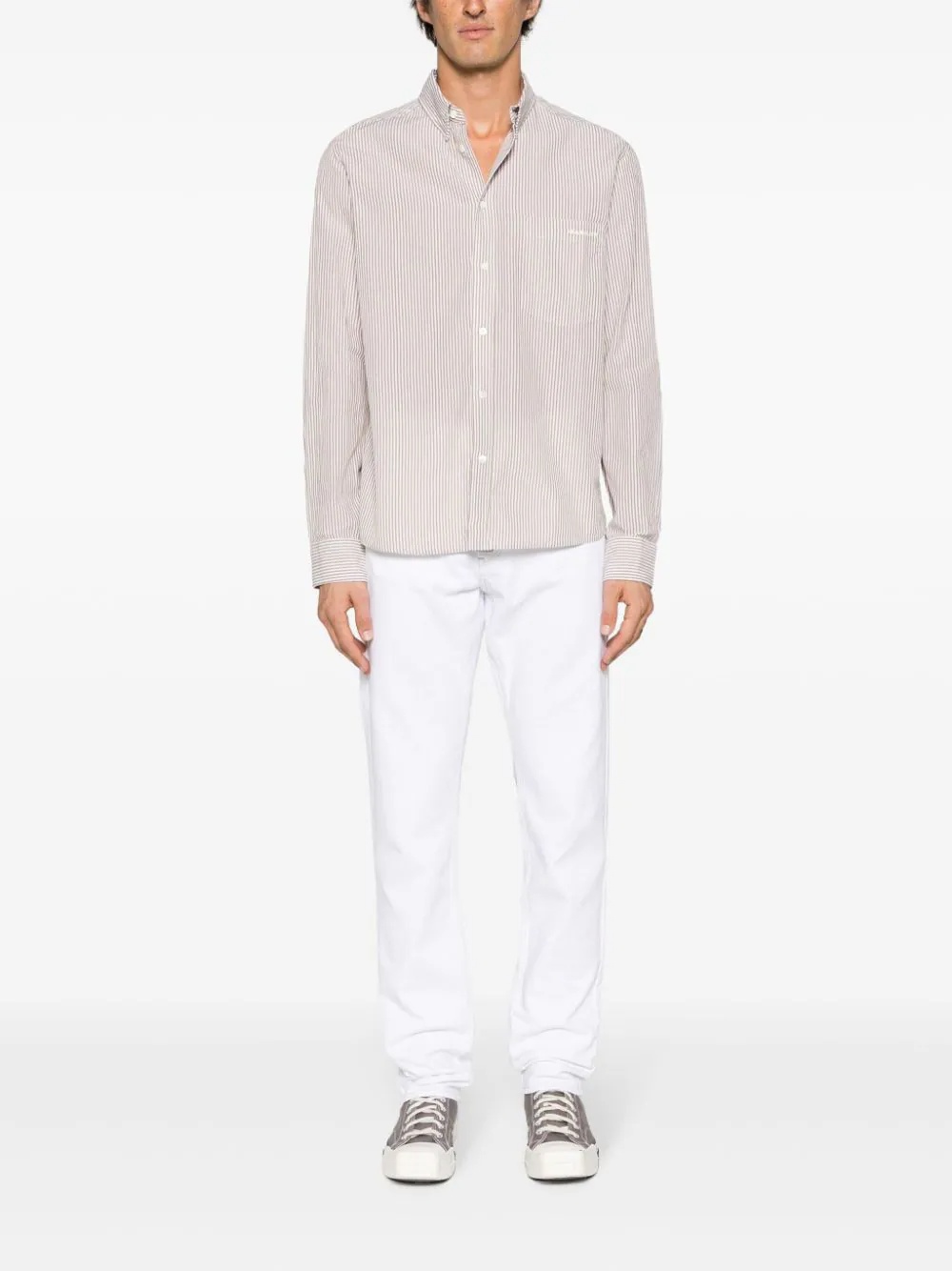 Isabel Marant Jasolo Striped Cotton Shirt In White