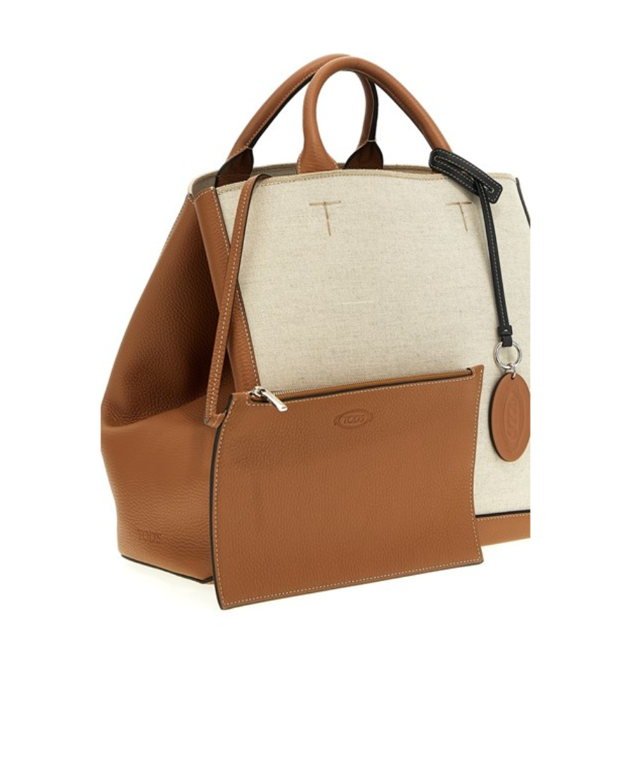 Tod's Panelled Colour-block Tote Bag In Nude