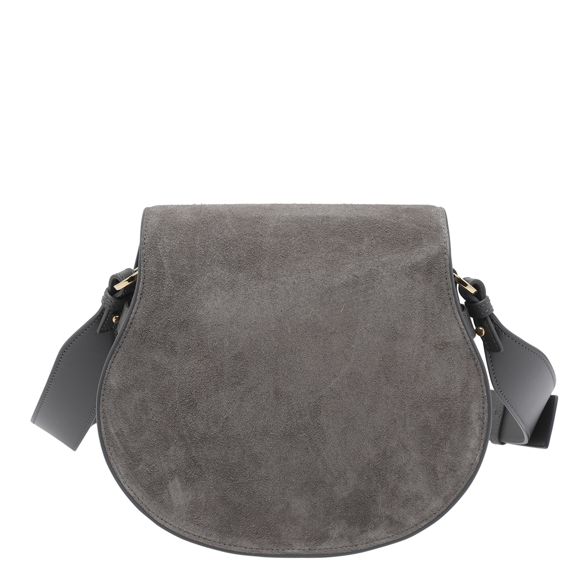 Chloé Suede Shoulder Bag Adjustable Strap In Gray