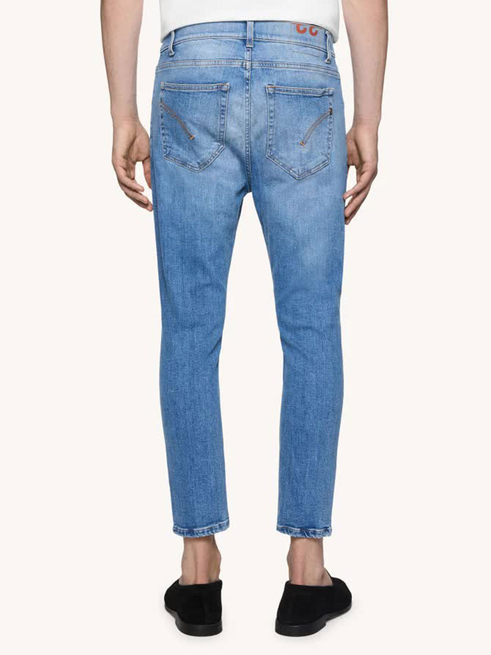 Dondup Alex Faded Belt Loops Trousers In Blue