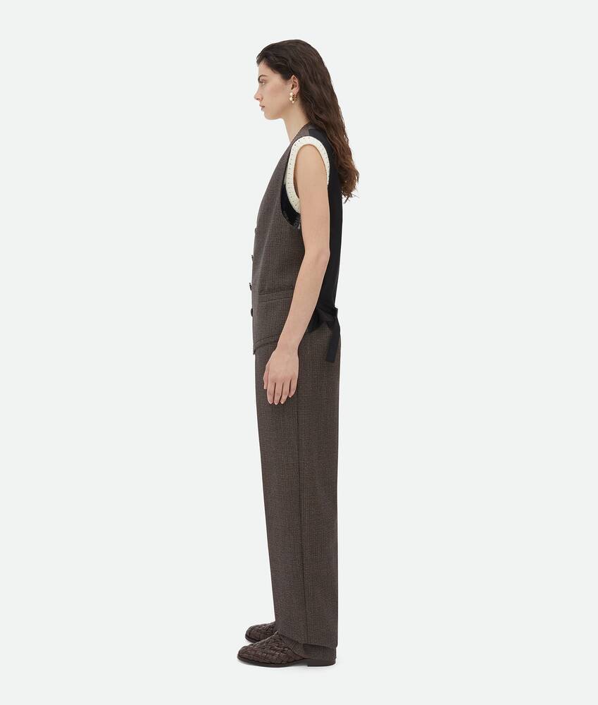 Bottega Veneta Houndstooth-pattern Waistcoat In Black