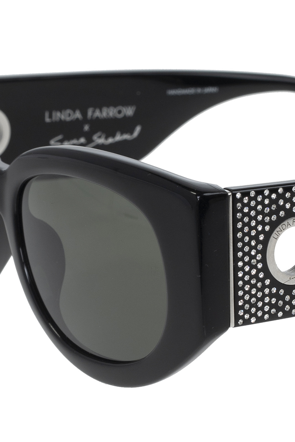 Linda Farrow X Sara Shakeel Debbie Rectangle Framed Sunglasses In Black
