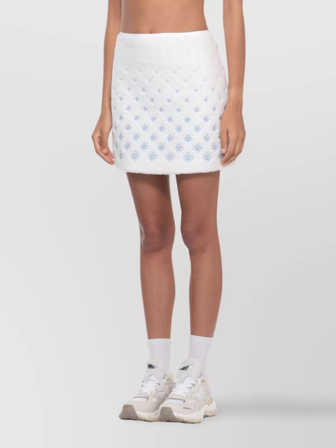 Casablanca Midi Length Skirt Logo Pattern In White