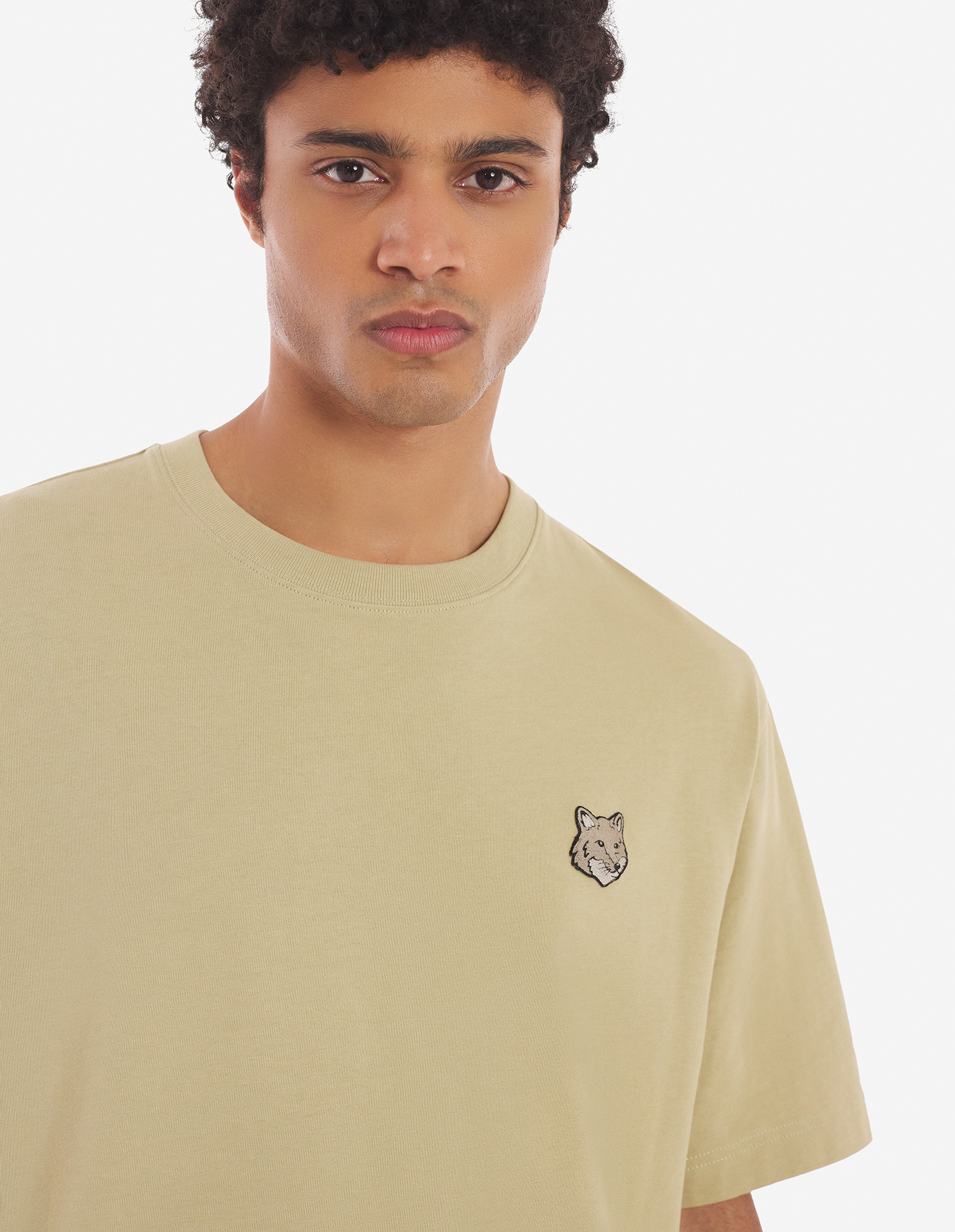 Maison Kitsuné Bold Fox Head Ivory T-shirt In Nude