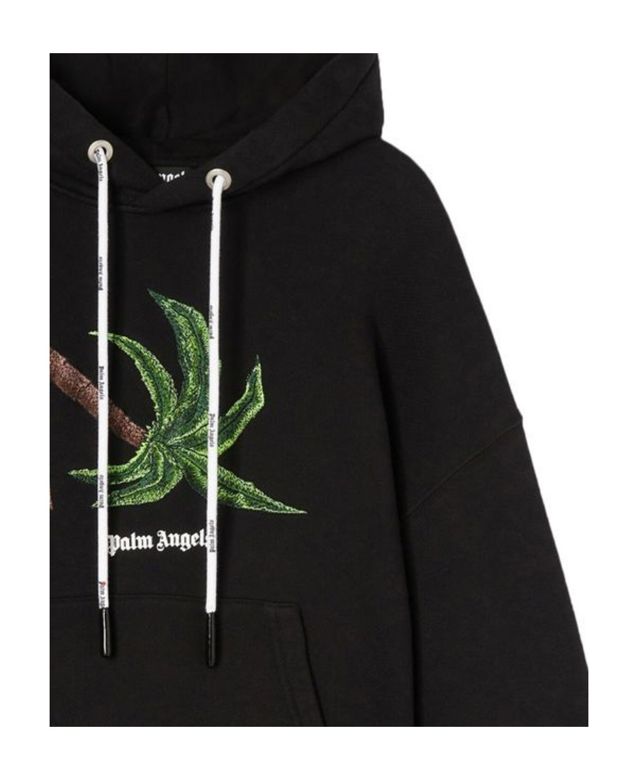 Palm Angels Oversize Broken Palm Graphic Hoodie In Black