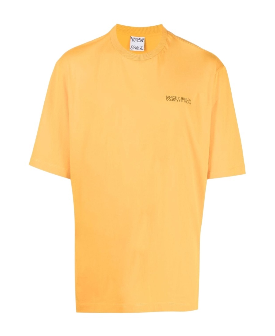 Marcelo Burlon County Of Milan Tempera Cross Over T-shirt Ocher Yellow In Yellow