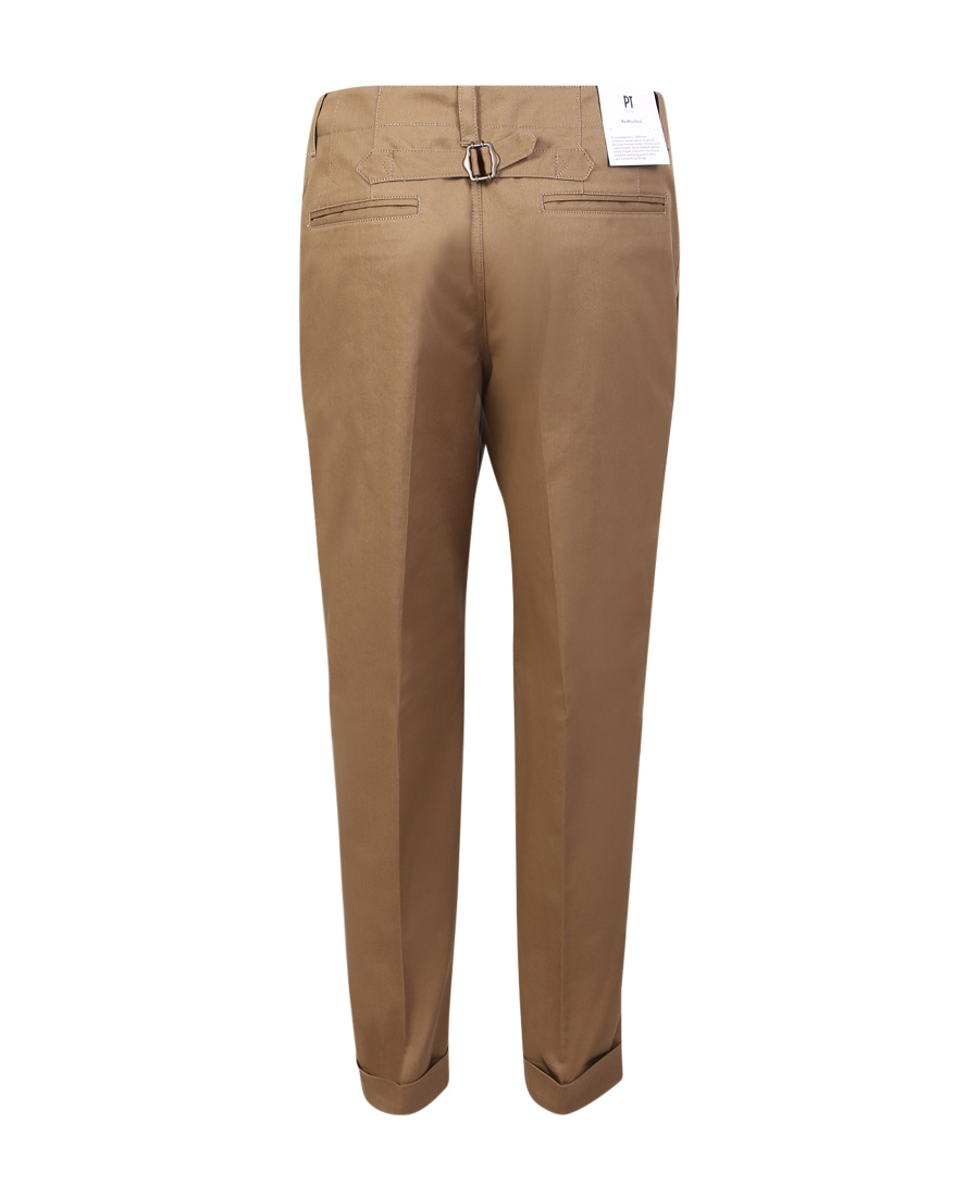 Pt Torino Pant Wool Stretch Back Pockets In Brown