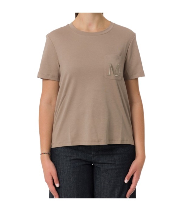 Max Mara 's  Madera Logo Embroidered Crewneck T-shirt In Gray