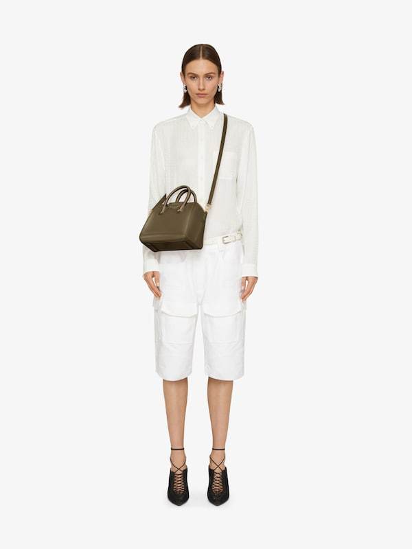 Givenchy Mini Antigona Handbag In Deep Khaki