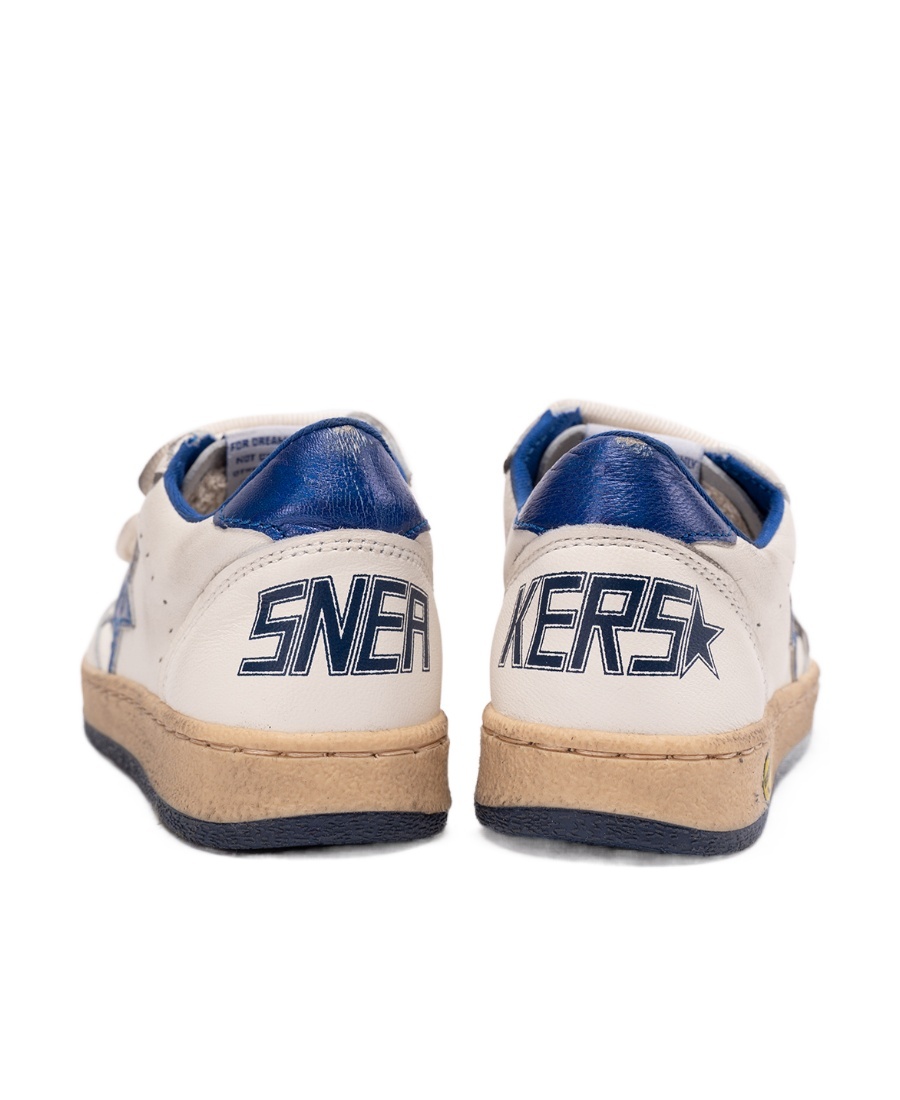 Golden Goose White June Sneakers For Kids With Star And Logo