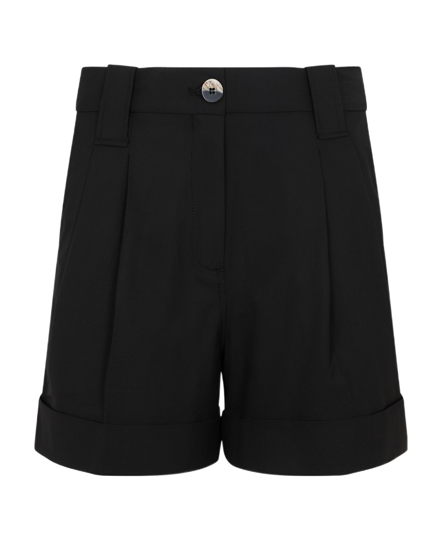 Ganni Drapey High-waisted Shorts In Black
