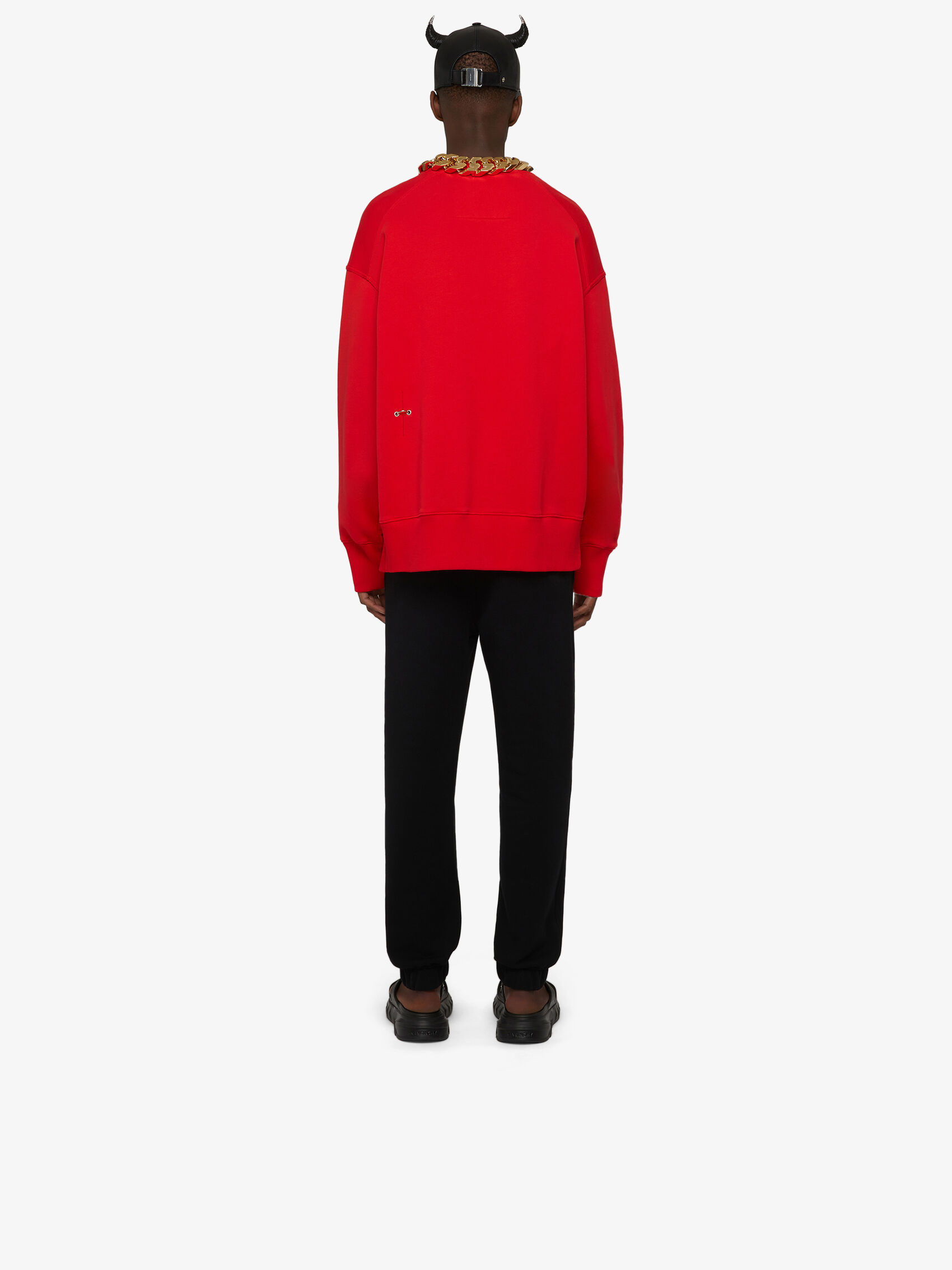 Givenchy Men Felpa Con Dettagli Di Metallo In Red