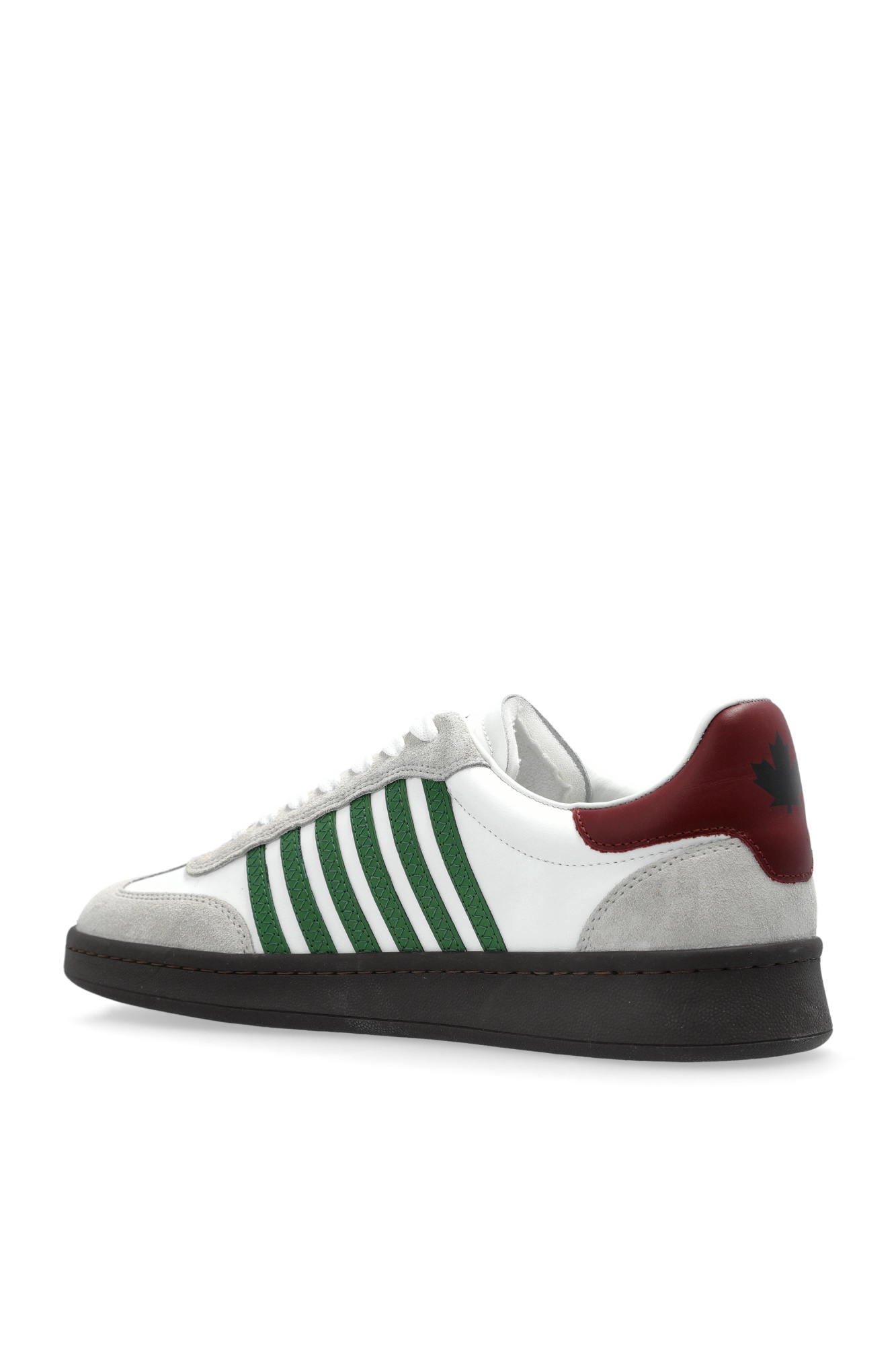 Dsquared2 White Leather Sneakers With Side Stripe Detailing In White
