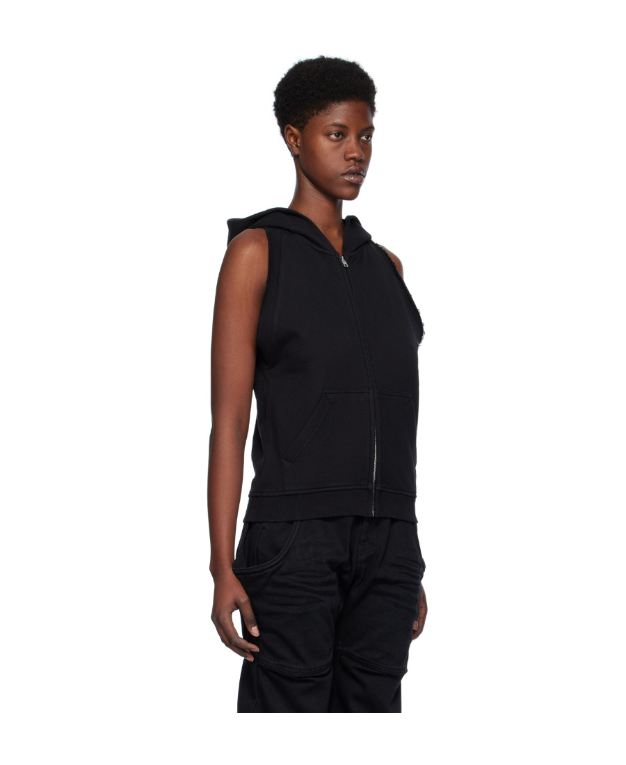 We11 Done Sleeveless Hooded Vest In Black